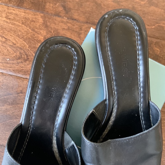 NINE WEST Leather Short Wedge Sandals Size 7 - Picture 4 of 16